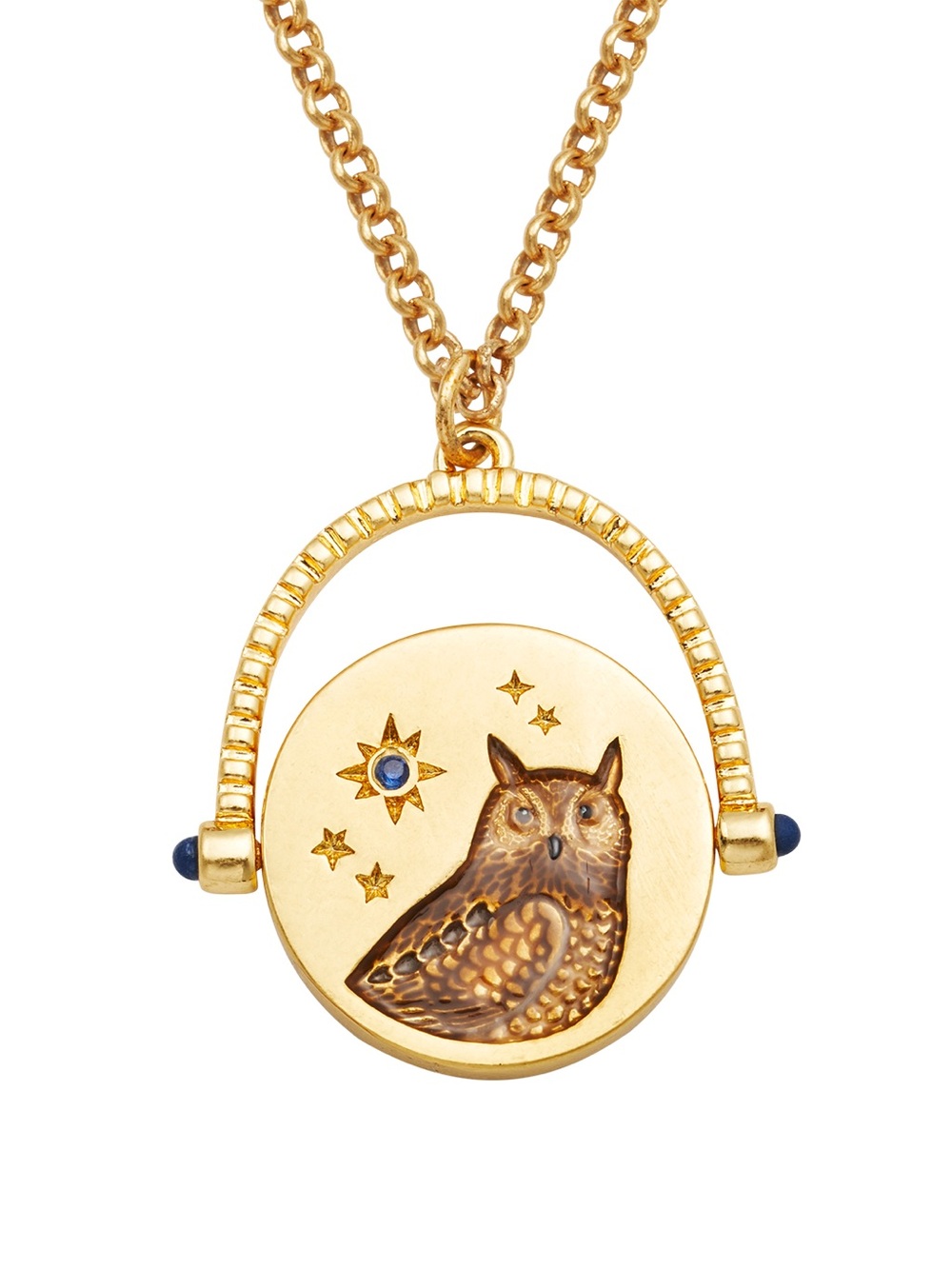 Owl Spinner Necklace in Gold by Fable England